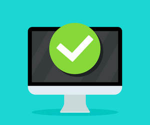 Computer Update Complete Notification vector image