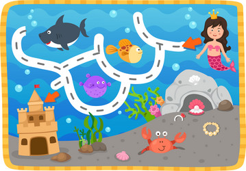 Educational maze game for children vector