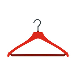 Red coat hanger flat icon vector