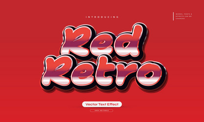 red retro text style with 3d effect vector image
