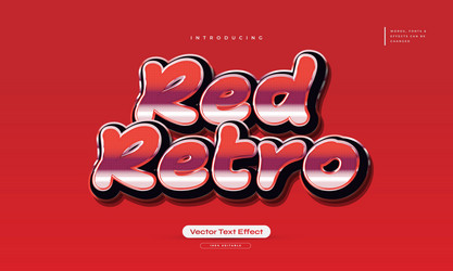 Red retro text style with 3d effect vector