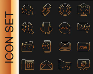 set line mail and e-mail website template vector image