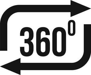 360 degrees simulation icon simple style vector