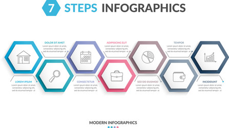 7 steps infographics vector