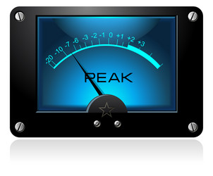 Blue Analog Meter with Peak Indicator vector image
