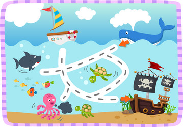 Educational maze game for children vector