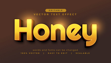 Golden Honey Text Effect - Editable Font vector image