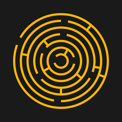 Round labyrinth maze game circle fun puzzle vector