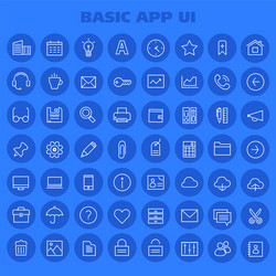 big basic app ui ux and office linear icon set vector