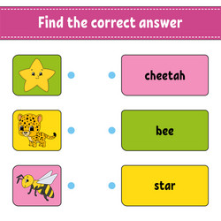 find correct answer draw a line learning vector image