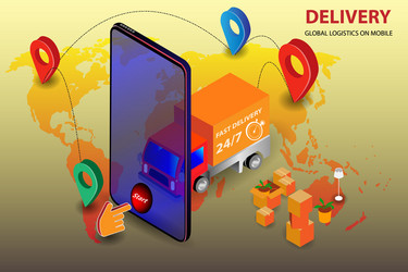 online concept delivery service order trac vector