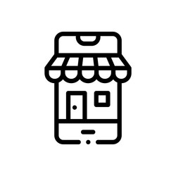 online shopping icon thin linear style design vector image