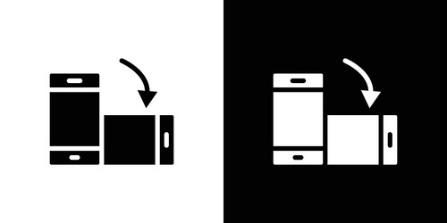 rotate phone icon flat fill set collection vector image