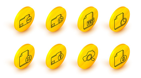 set line finance document search cloud computing vector image