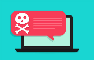 spam scam virus on computer alert about malware vector image