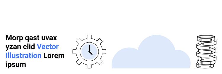 cloud storage with clockwork precision and data vector image