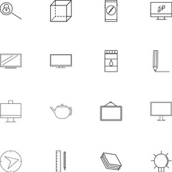 Creative process and design linear thin icons set vector