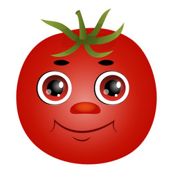 Cute cartoon tomato isolated on a white background vector