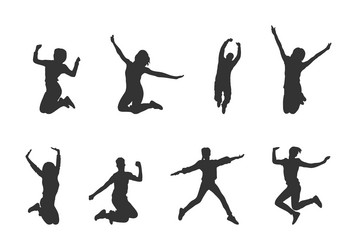 Kids jumping. Silhouettes of kids. Children party. Kids camp sport  illustration. Jump kids on white background. Stock Vector by  ©sofiartmedia.gmail.com 119360712