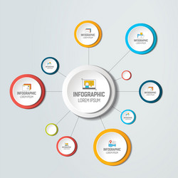 Net molecule structure with circles infographic vector