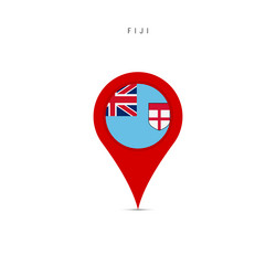 teardrop map marker with flag of fiji flat vector