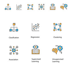 ai and data analysis machine learning icon design vector image