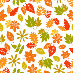 autumn leaves seamless pattern - colorful fall vector image
