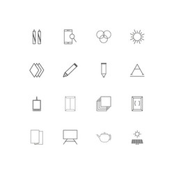 creative process and design linear thin icons set vector image