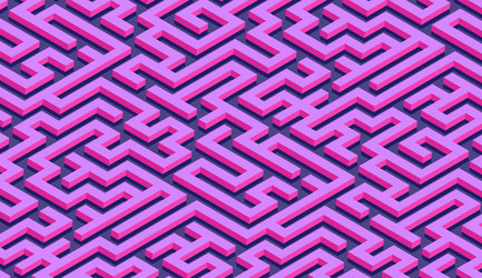 Maze pattern abstract background with vibrant vector