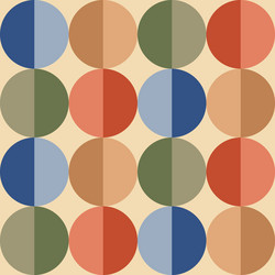 Retro Circle Pattern - 70s Vibes vector image