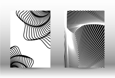 set of abstract patterns with distorted lines vector image