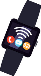 smart watch technology with applications menu vector image