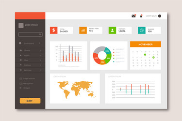 dashboard user panel template vector image