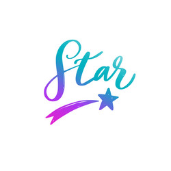 Handwritten Star Lettering Vector Image