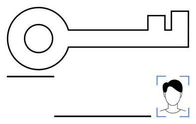 key and face recognition elements for digital vector image