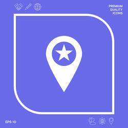 map pointer with star graphic elements vector image
