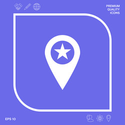 Map pointer with star graphic elements vector