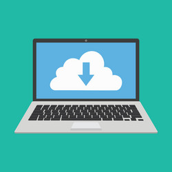new laptop with icon up loading on screen vector image