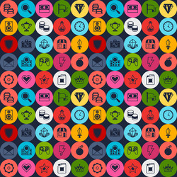 seamless pattern with game icons in flat design vector image