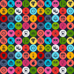 Seamless pattern with game icons in flat design vector