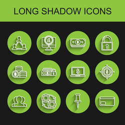 set line users group gear and arrows as workflow vector image