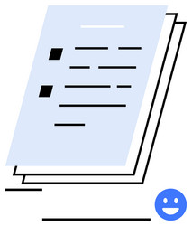 stack of documents with text and a smiling face vector image