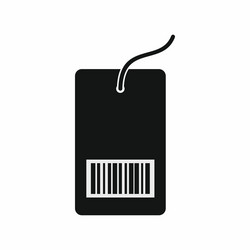 tag with bar code icon simple style vector image
