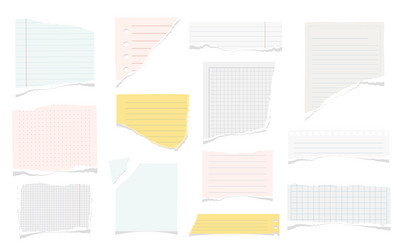 torn sheets of paper notebook pages vector