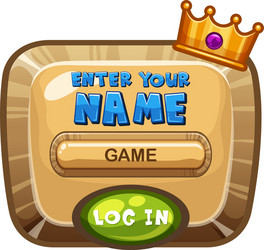 board template for computer game with crown vector