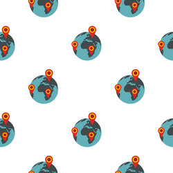 globe earth with pointer marks pattern flat vector image