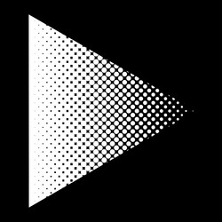 halftone triangle arrow in polka dots gradient vector image
