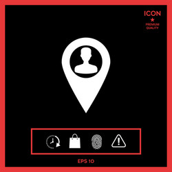 map pointer with man silhouette vector image