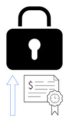 secure financial growth with encryption vector image