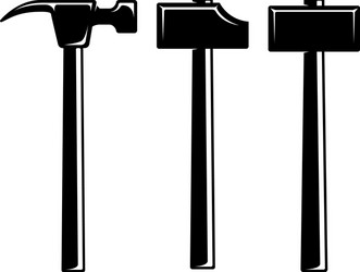 set blacksmith hammers design element vector image